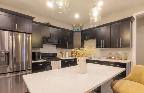 Lithonia House | Bedroom in a house, Queen size bed and bath