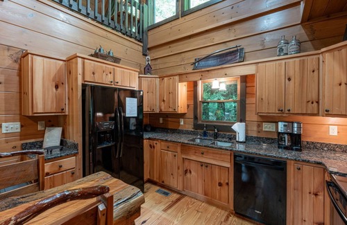 Topton Cabin | Between the Falls-Pet Friendly, Private Deck on Waterfall, Luxury Log Cabin Rental on Creek, 3 Fireplaces, Hot Tub & Outdoor Shower -in Western NC.