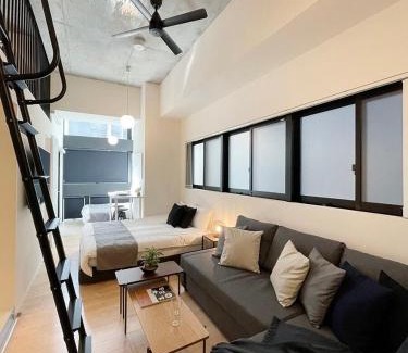 Hiroshima City Centre Apartment | bHOTEL Nekoyard - Loft Studio Close to Peace Park & City Sights