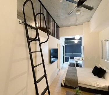 Hiroshima City Centre Apartment | bHOTEL Nekoyard - Loft Studio Close to Peace Park & City Sights