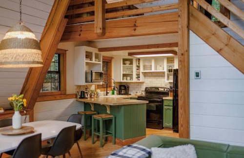 Chalet Village House | Big Mountain View! Downtown Gatlinburg Chalet Village! Hot Tub! Fan Favorite! AFrame Dreams! Magazine-Featured! Stunning Interiors! Little Green Cabin