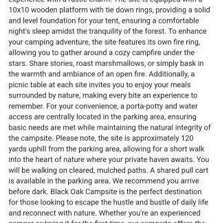 Logan Other | Black Oak Campsite at Hocking Vacations Campsites - Tent not Included