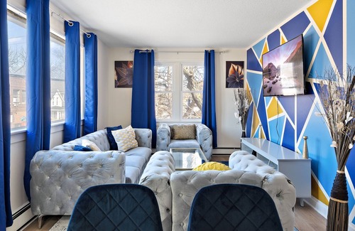 Northeast Minneapolis Arts District Apartment | Blue Horizon Hideout 2 Bedroom Home W/ Balcony