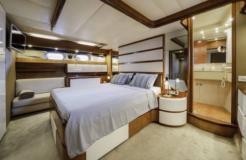 Sant Adria de Besos Boat Rental | Boat "Exclusive Yacht 20m In Barcelona" with Sea View, Private Terraces & Wi-Fi