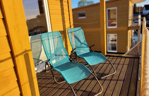 Ostvorpommern Boat Rental | Boat 'Floating House' with Lake View, Private Terrace and Wi-Fi
