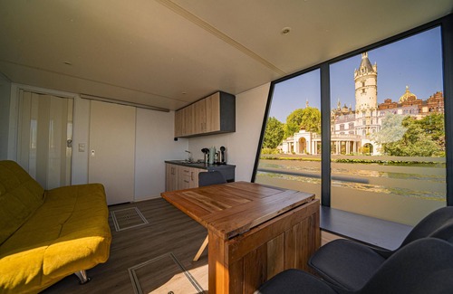 Schwerin Boat Rental | Boat 'Hausboot Explorer' with Lake View and Private Terrace