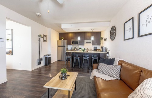 Overland Park Apartment | Boho Chic in Overland Park Free Parking Fast Wifi Dedicated Workspace