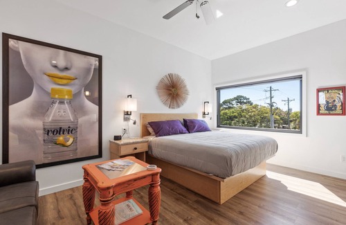 Folly Beach Hotel | Boutique Hotel Folly Room 4: King Studio - cozy porch views of the Folly River