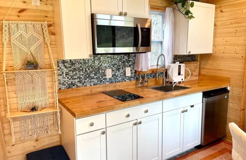 Weaverville House | Brand new boho tiny home with hot tub, minutes from Asheville.