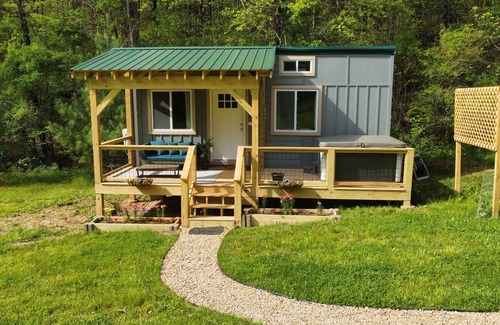 Weaverville House | Brand new boho tiny home with hot tub, minutes from Asheville.