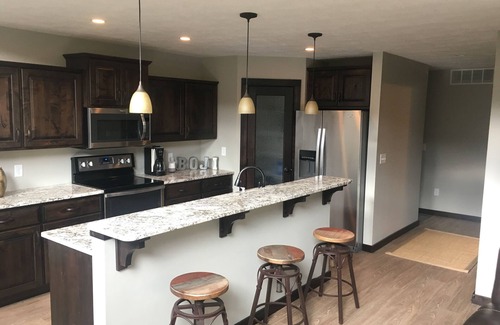 Arnolds Park Cabin | Bridges Bay cabin with backyard pool!