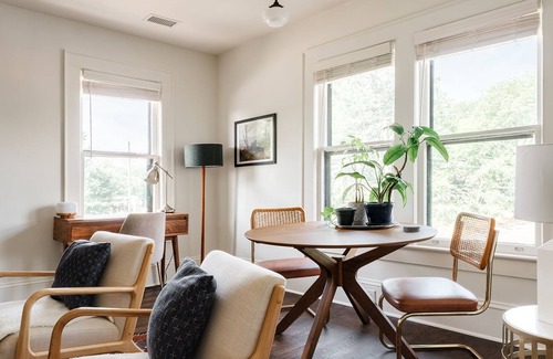 Morganton Apartment | Bright apartment downtown w/ fireplace and balcony