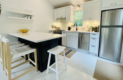 East Hampton North Cottage | Bright Modern Boho Beach Cottage, Heated Pool Access, EV Charging hook up