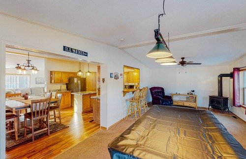 Sturgis House | Brilliant home with mountain view, sauna, hot tub, wood stove, pool table