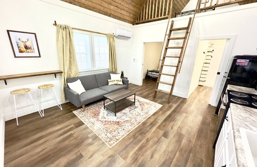 Albertville Cabin | Buck Tiny Luxury Cabin on Lake with Arcade