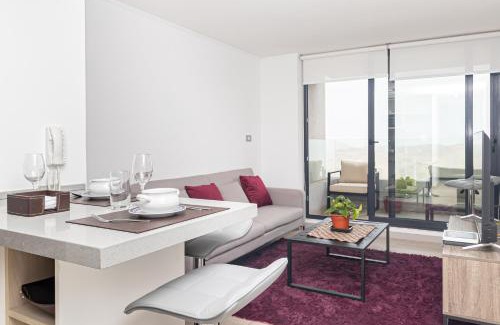 Concon Apartment | Burgundy View 1BR W/View, Balcony & Parking.