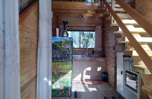 Sao Joaquim Cabin | Cabana Pequeno Bosque com dek e Vista/p o rio