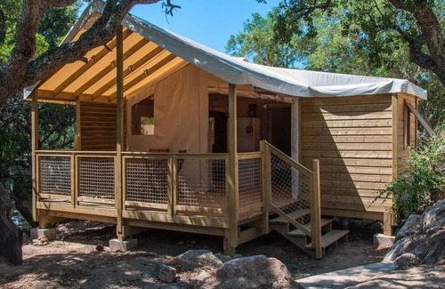 Pianotolli-Caldarello RV Rental | Camping le Damier * - Lodge SAHARI 24m2 - 2 bedrooms - terrace 10m2 (with sanitary facilities) 5 people