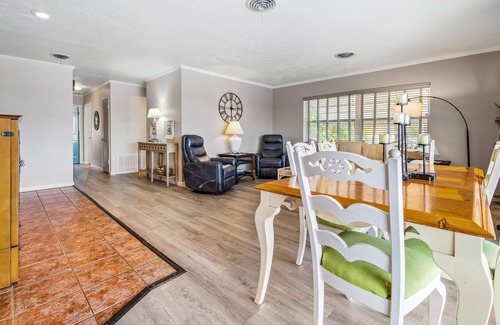Edgewater House | Canal-front home with deep-water dock, pool, lanai, & central AC - snowbirds OK