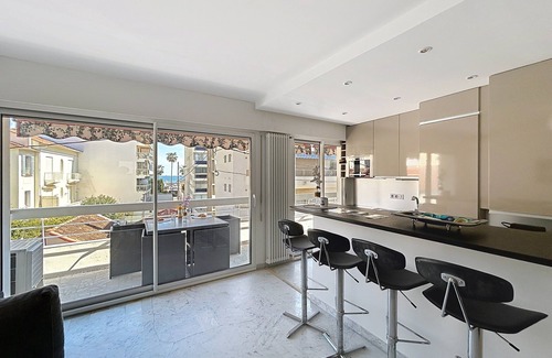 Pointe Croisette Apartment | Cannes: Palm Beach area - 1 bedroom apartment - terrace, sea view