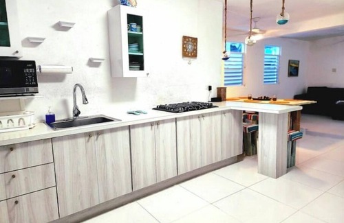 Arroyo House | Caribbean Sea Beachfront Solar Backup House Fisherman Village Boardwalk A/C WiFi