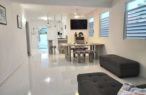 Arroyo House | Caribbean Sea Beachfront Solar Backup House Fisherman Village Boardwalk A/C WiFi