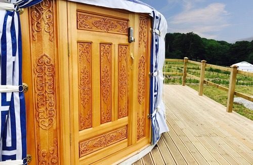 Newquay Cabin | Carved Yurt - A luxury Mongolian-inspired Yurt in stunning 62 acre eco-friendly estate