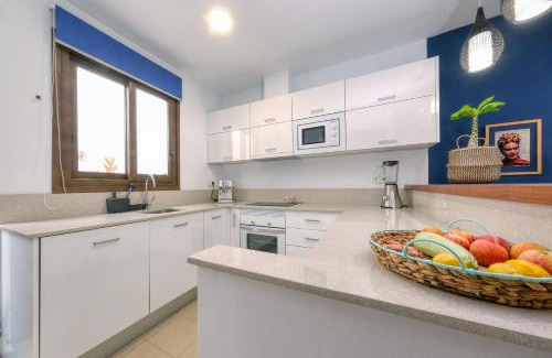 Puerto Calero House | Casa Bleu 2 floors ,2 bedrooms ,equipped kitchen ,balcony ,terrace and grill