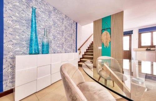 Puerto Calero House | Casa Bleu 2 floors ,2 bedrooms ,equipped kitchen ,balcony ,terrace and grill