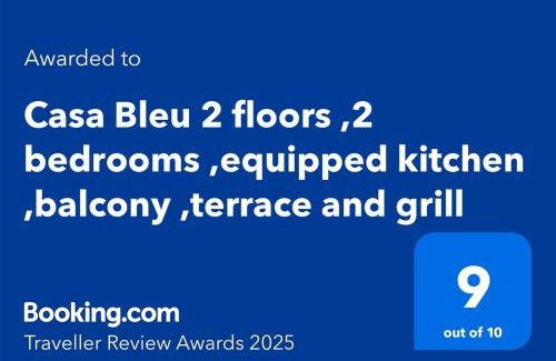 Puerto Calero House | Casa Bleu 2 floors ,2 bedrooms ,equipped kitchen ,balcony ,terrace and grill