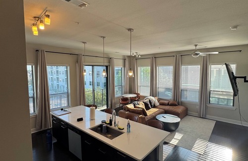 Greenway Plaza-Upper Kirby Apartment | Central 2BR/2BA - View & Gym Luxury