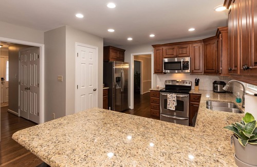 Apex House | Centrally located by Cary & Holly Springs with a private serene wooded backyard!
