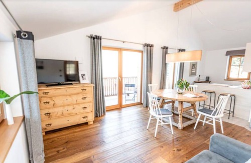 Siusi Villa | Chalet Baita, is seen at the foot of Seiser