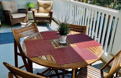 Folly Beach Condo | Charleston’s Folly! - King Suite, Pool, Balcony, Walk to Center St!