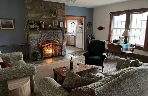 Rileyville House | Charming 1800s Farmhouse on 47 Acres — Riverfront w/Views, Hot Tub, Pet-Friendly