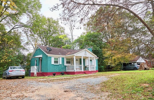 North Charlotte House | Charming 2-Bedroom Brick Home with Fireplace in Plaza-Shamrock Neighborhood