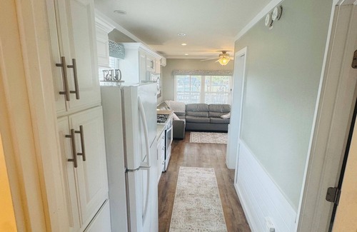Silver Lake RV Rental | Charming 2-bedroom cabin at Sun Retreats Silver Lake campground.