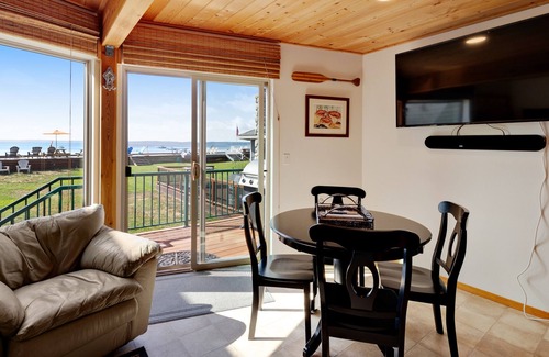 Camano Island House | Charming beachfront home with ocean and mtn. views, firepit, private gas grill!