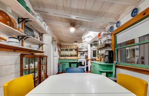 Mount Hermon Cabin | Charming & colorful cabin with a furnished deck & forest views - dog-friendly