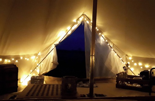 Saltburn-by-the-Sea Cabin | Chestnut 6m xl bell tent, log burner, nr Whitby