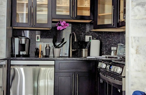 Loch Arbour Apartment | Chic studio w/lake views 3 blocks from beach! Minutes to downtown! Pet-friendly!