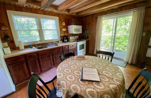 Hot Springs Cottage | Classic Romantic Creek View D/T Cottage~ Walk to town & AT ~Relax on the Porch