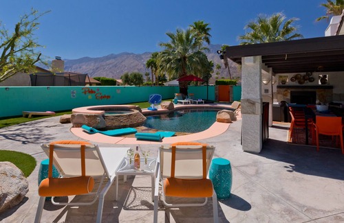 Racquet Club South House | Coachella casa with pool, putting green, & outdoor fireplace - dog-friendly