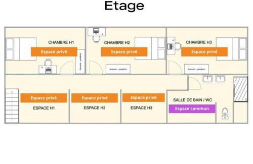 Cholet House | Coeur de ville #H1 - Chambre privée dans logement partagé - Wifi & Netflix - Centre ville & Transports - Machine à laver