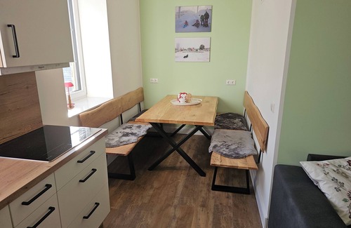 Sankt Andreasberg Apartment | Color magic blue in the Harz apartment Smilla with sauna, terrace and bicycle shed