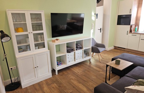 Sankt Andreasberg Apartment | Color magic blue in the Harz apartment Smilla with sauna, terrace and bicycle shed