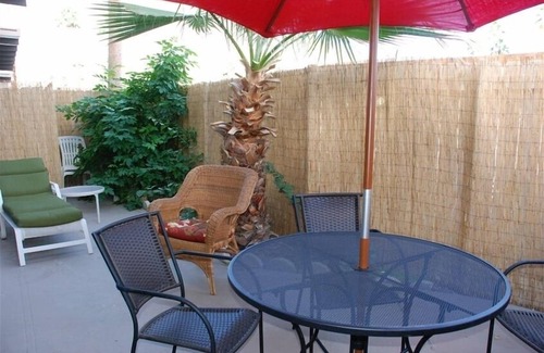 Twin Palms Apartment | Comfortable Ground Floor Apartment in Historic Ocotillo Lodge with private patio