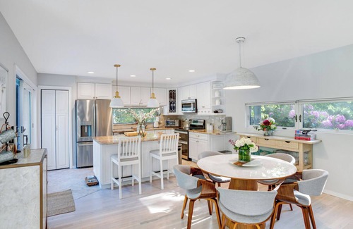 East Quogue House | Contemporary home close to beaches with private pool, open floorplan, and.
