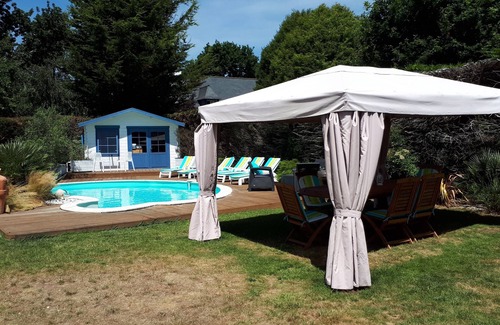 Concarneau Villa | Contemporary house not overlooked with heated pool, beaches 400m away.