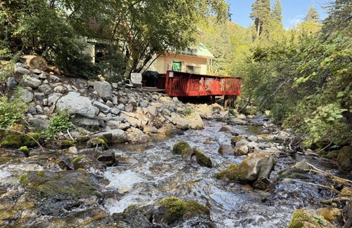 Sundance Cottage | Cottage On The Stream Sundance, Utah Hot tub Sunny kitchen Decks Wood stove Mountain Cabins Utah